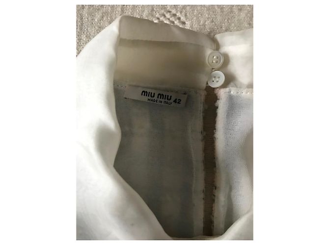 Vestido Miu Miu de lã e mohair cinza e branco - vista 4