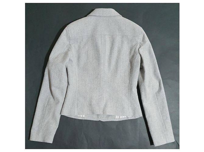Blazer Strenesse Cinzento de Lã e Algodão Cinza - vista 3
