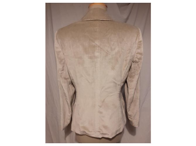 Escada Blazer aus Seide und Baumwolle Eggshell Aus weiß - Ansicht 2