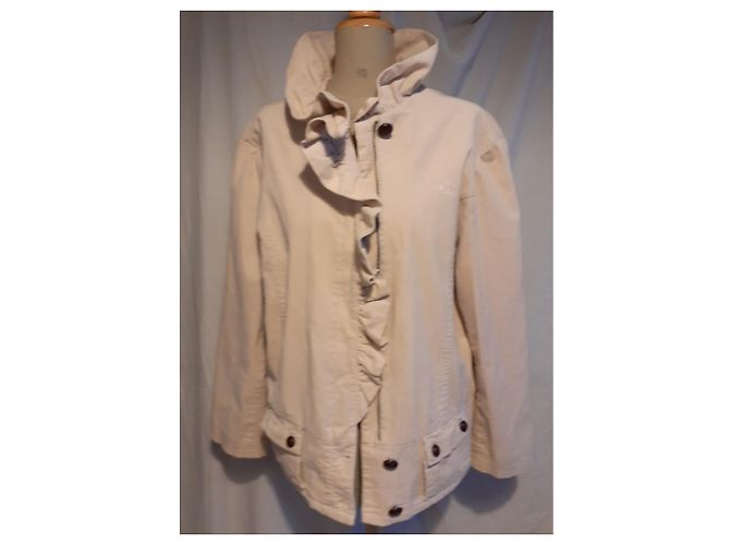 Autre Marque Kurzjacke aus cremefarbenem Samt mit Rüschenkragen - Ansicht 5