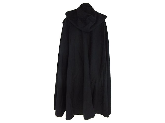 Capa Hanae Mori de lana negra con capucha desmontable Negro - vista 2