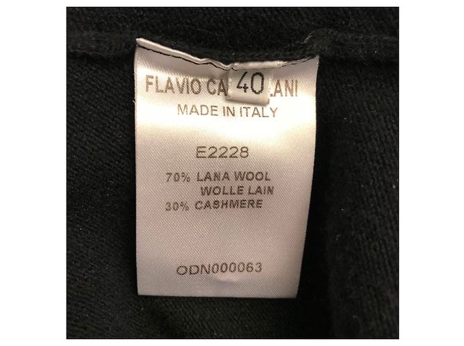 Asymmetrischer langer Pullover Flavio Castellani schwarz Kaschmir Wolle - Ansicht 4