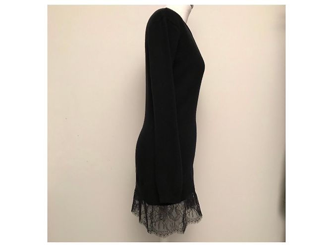 Asymmetrischer langer Pullover Flavio Castellani schwarz Kaschmir Wolle - Ansicht 6