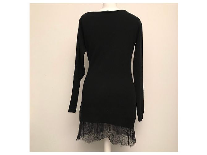 Asymmetrischer langer Pullover Flavio Castellani schwarz Kaschmir Wolle - Ansicht 7