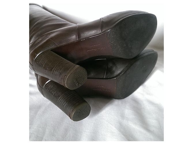 Botas Salvatore Ferragamo de cuero marrón Marrón oscuro - vista 10