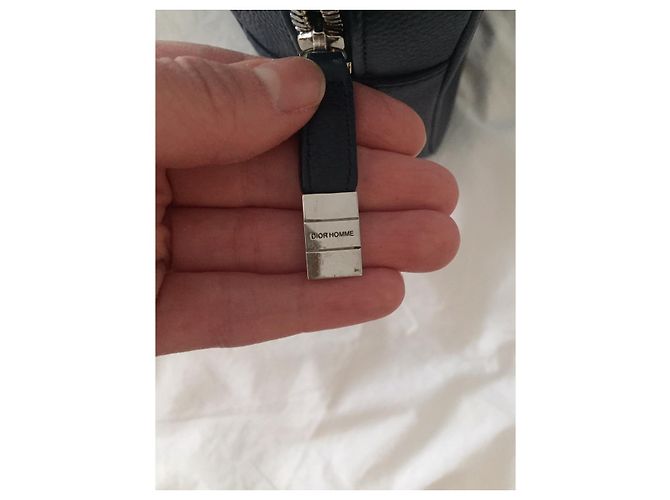 Dior Porte-documents en cuir bleu - vue 4