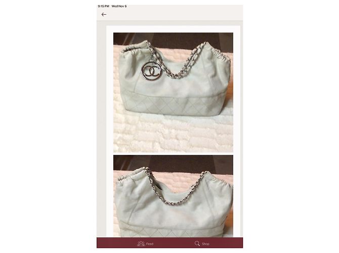 Borsa Hobo Chanel in pelle beige - vista 3
