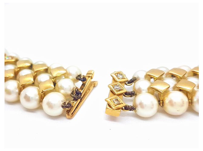 Autre Marque Collana Girocollo con Perle Coltivate Oro Giallo e Diamanti D'oro - vista 5