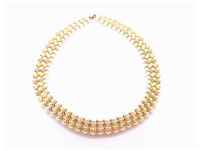 Autre Marque Collana Girocollo con Perle Coltivate Oro Giallo e Diamanti D'oro - vista 7
