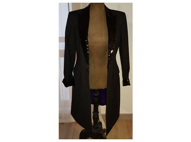 Jean Paul Gaultier Jacke aus schwarzer Wolle - Ansicht 6