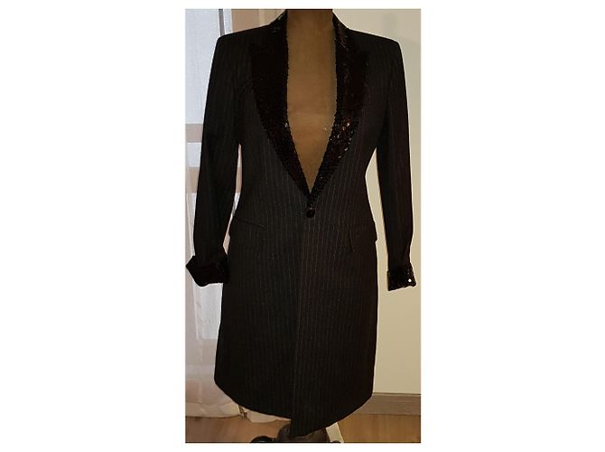 Jean Paul Gaultier Jacke aus schwarzer Wolle - Ansicht 9