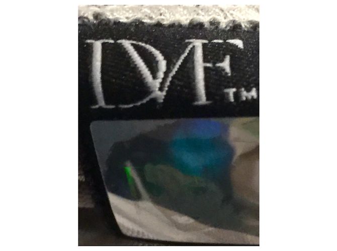 Mini vestido de seda Eustacia Diane Von Furstenberg preto marfim Cru - vista 6