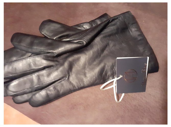 Maison Fabre Handschuhe Marineblau - Ansicht 2