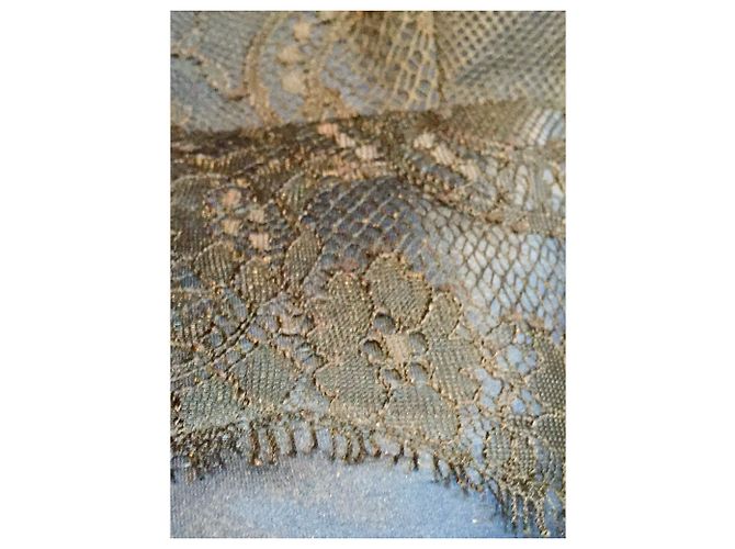 Abito da sera Marchesa Notte in seta blu navy e pizzo nero Blu scuro - vista 10