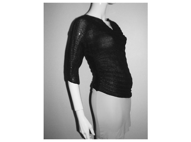 Iceberg asymmetrisches Stricktop schwarz - Ansicht 3