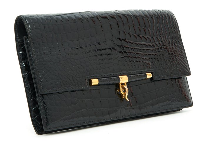 Hermès PALONNIER NERO CROCO - vista 2
