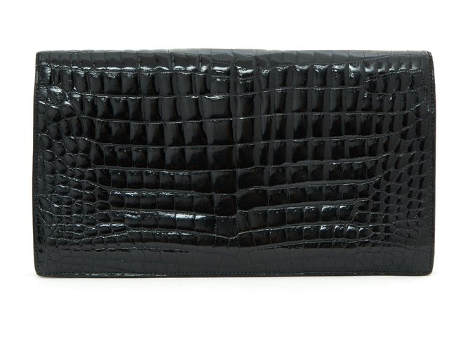 Hermès PALONNIER NERO CROCO - vista 3