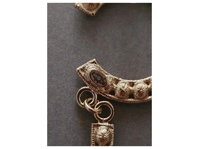 Chanel Orecchini con logo in cristallo CHA NEL D'oro - vista 3