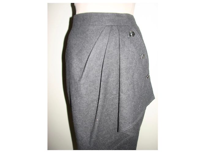 Falda Max Mara de lana y angora gris - vista 2