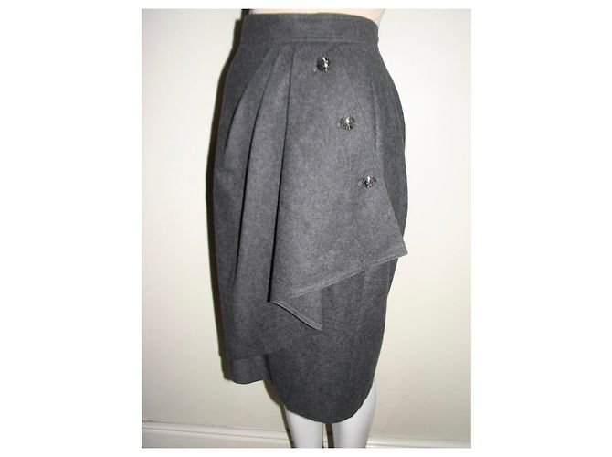 Falda Max Mara de lana y angora gris - vista 3