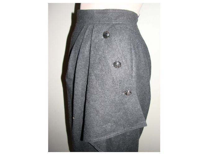 Falda Max Mara de lana y angora gris - vista 4
