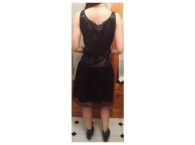 Abito da cocktail Alice + Olivia in seta e tulle nero M - vista 8