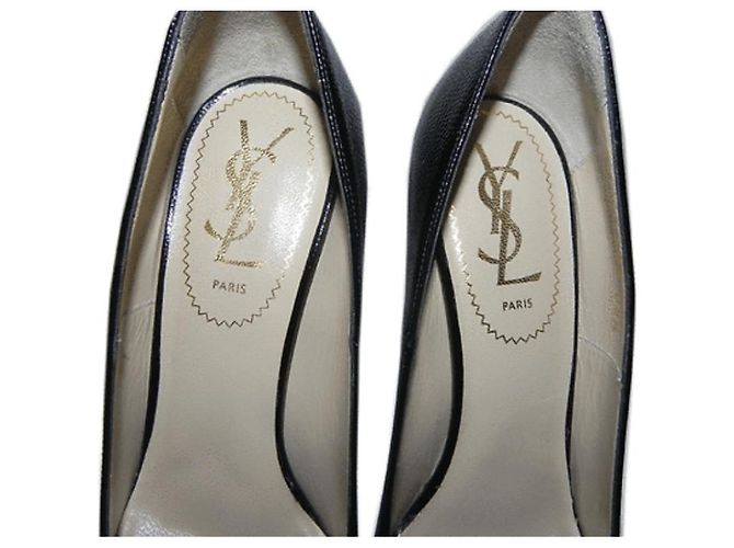 Décolleté Yves Saint Laurent in pelle nera 38.5 Nero - vista 4