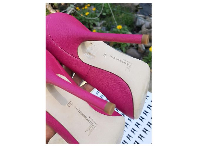 Autre Marque Fuchsia Leder Pumps Absatz 11cm Fuschia - Ansicht 9