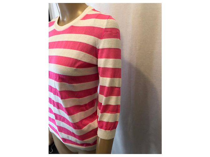 Pull Moschino Cheap And Chic blanc en coton manches 3/4 - vue 9