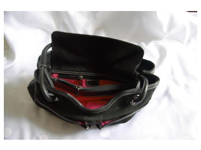 Borsa a mano Escada Sport in pelle martellata e velluto nera Nero - vista 10