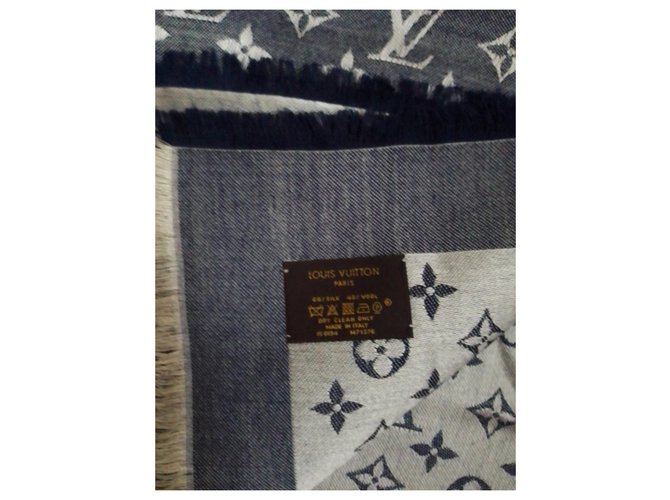 Louis Vuitton Scialle di jeans monogramma blu - vista 2