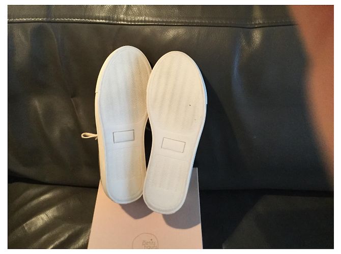 Autre Marque Baskets dorées en cuir - vue 3
