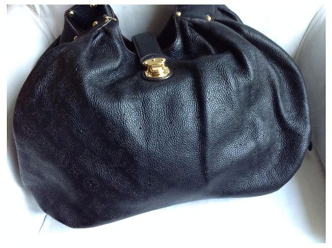 Borsa a mano Louis Vuitton Mahina GM in pelle nera Nero - vista 10