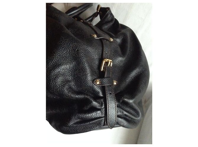 Borsa a mano Louis Vuitton Mahina GM in pelle nera Nero - vista 4