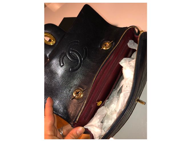 Timeless Borsa a mano Chanel Jumbo in agnello nero - vista 11