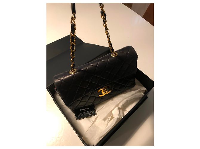 Timeless Borsa a mano Chanel Jumbo in agnello nero - vista 13