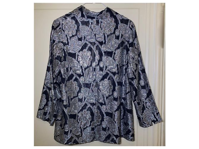 Autre Marque Lurex Hemd Jacke silber - Ansicht 3
