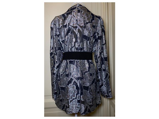 Autre Marque Lurex Hemd Jacke silber - Ansicht 5