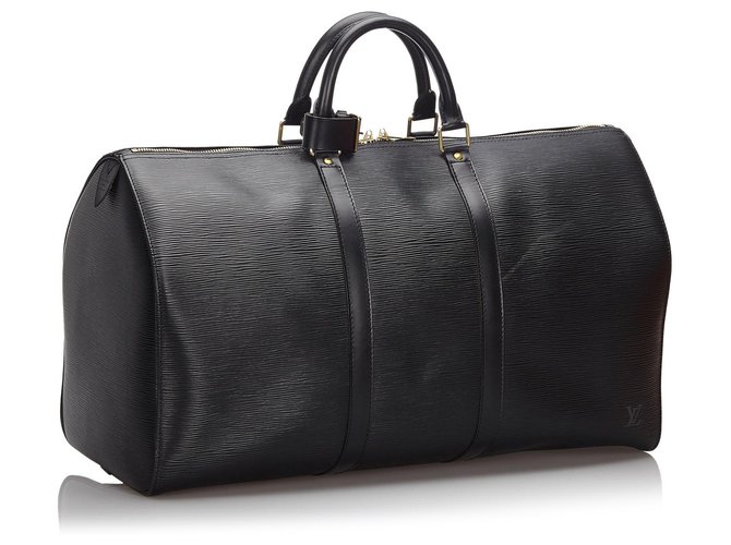 Louis Vuitton Black Epi Keepall 55 Nero - vista 2