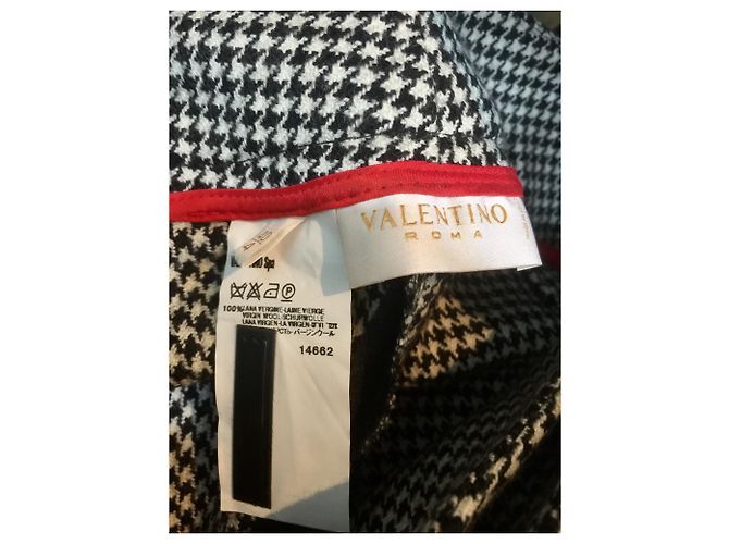 Valentino Calças com estampado Houndstooth Preto Branco - vista 4