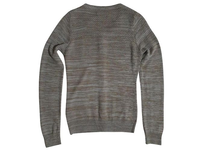 Cardigan Aino Samsoe & Samsoe Verde Creme Lã Multicor - vista 2