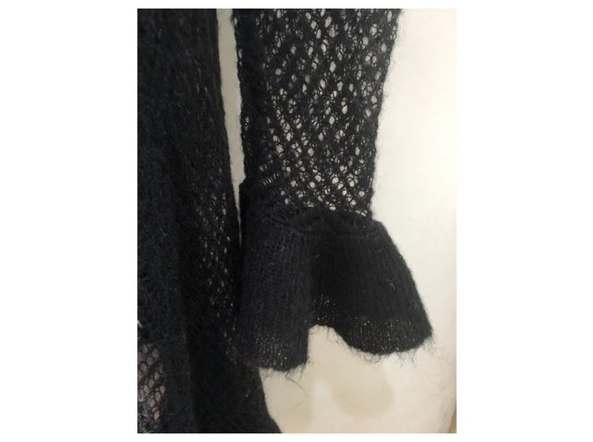 Diane Von Furstenberg Cardi-Mantel mit Rüschen Schwarz - Ansicht 4