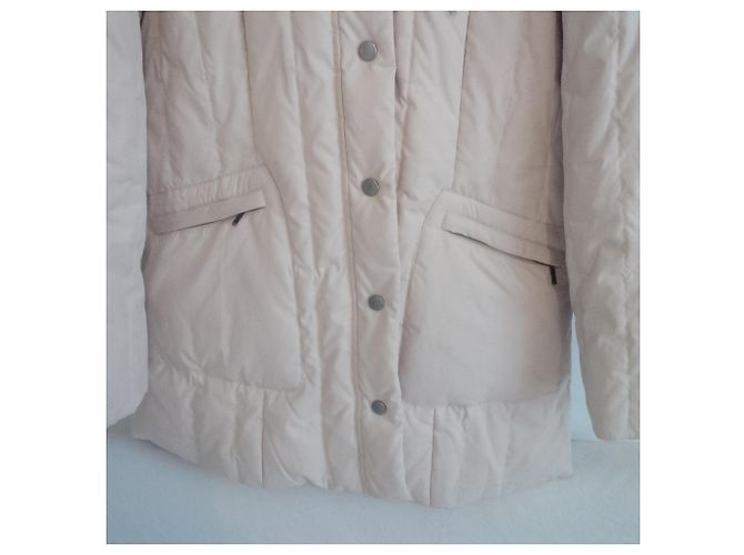 Autre Marque Abrigo Acolchado Beige con Capucha de Piel Real - vista 10