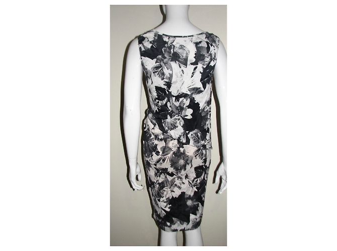 Nicole Fahri Vestido jersey de viscosa drapeada Negro Blanco Gris - vista 5
