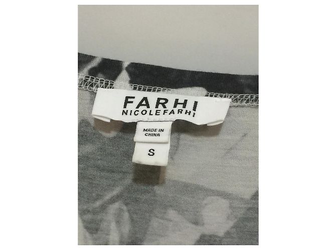 Nicole Fahri Vestido jersey de viscosa drapeada Negro Blanco Gris - vista 7