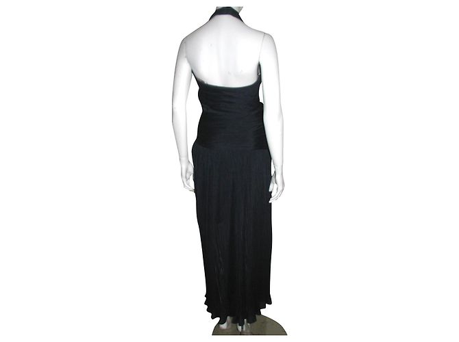 Halston Heritage Neckholder Abendkleid Marineblau - Ansicht 2