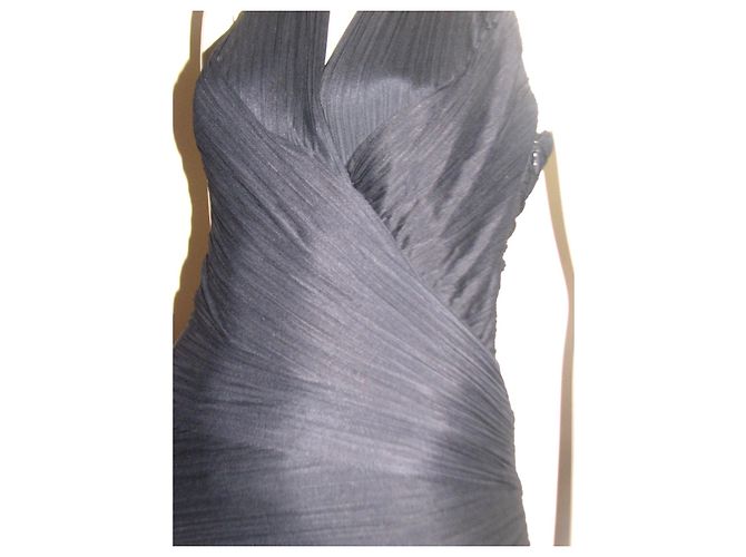 Halston Heritage Neckholder Abendkleid Marineblau - Ansicht 5