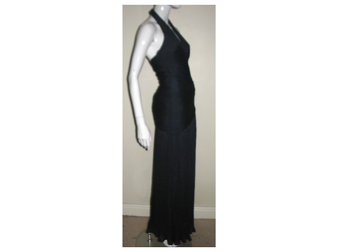 Halston Heritage Neckholder Abendkleid Marineblau - Ansicht 6