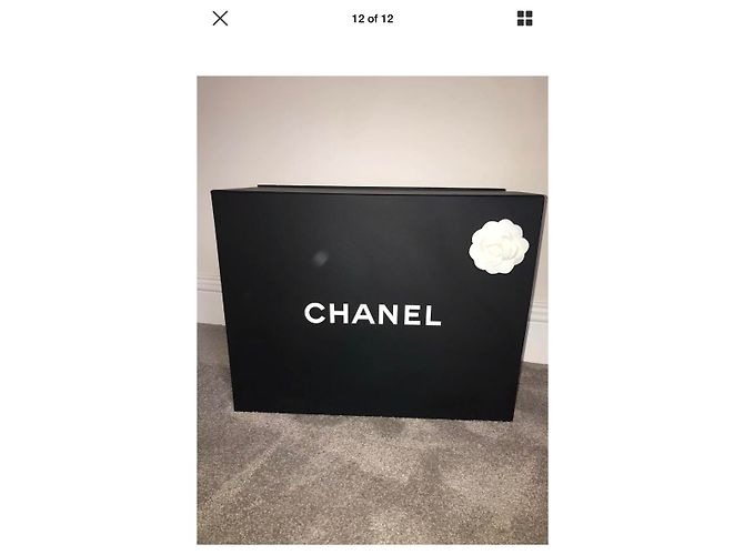 Borsa a mano Chanel Grandshopping in pelle beige - vista 9