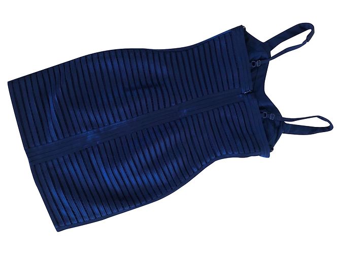 Kleid Bcbg Max Azria Marineblau aus Polyester Größe 4 - Ansicht 2